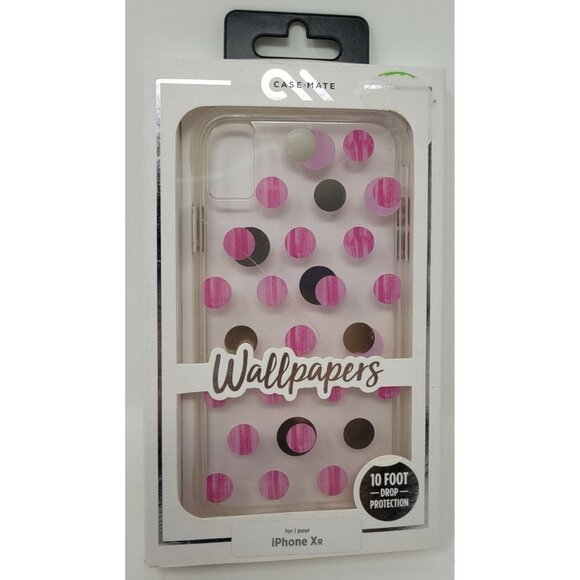 Case-Mate Wallpapers Metallic Pink Dots Slim Case for iPhone XR - Picture 1 of 2